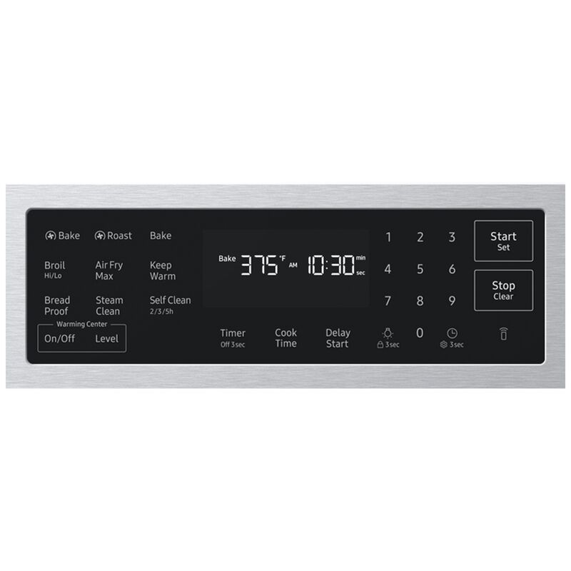 Samsung Bespoke 30 in. 6.3 cu. ft. Smart Air-Fry Standard Convection Slide-In Electric Range with Radiant Burners - Stainless Steel, , hires