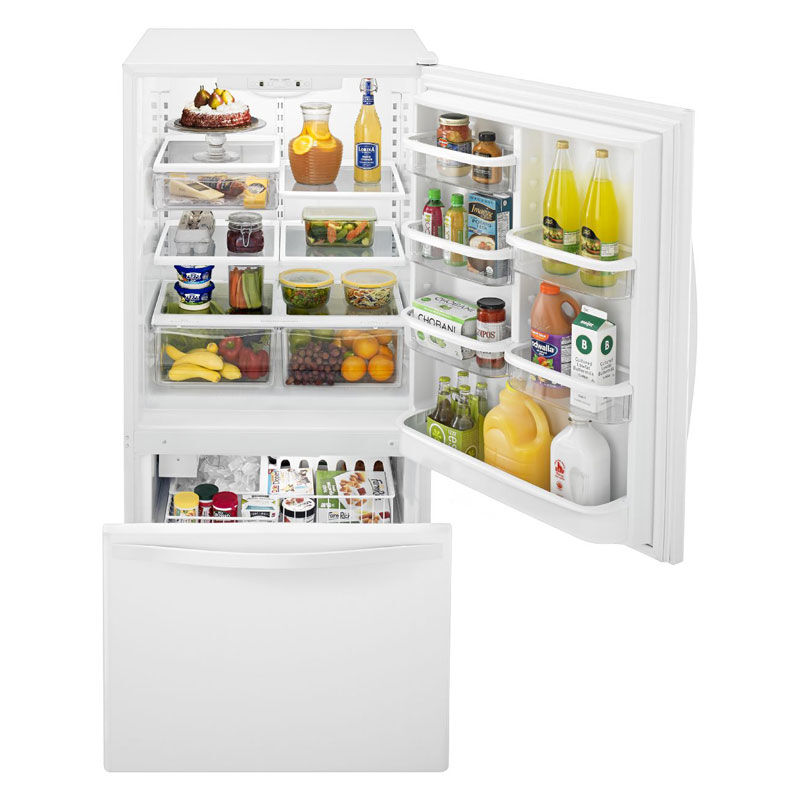 Whirlpool 30 in. 18.7 cu. ft. Bottom Freezer Refrigerator with Ice Maker - Smooth White, Smooth White, hires