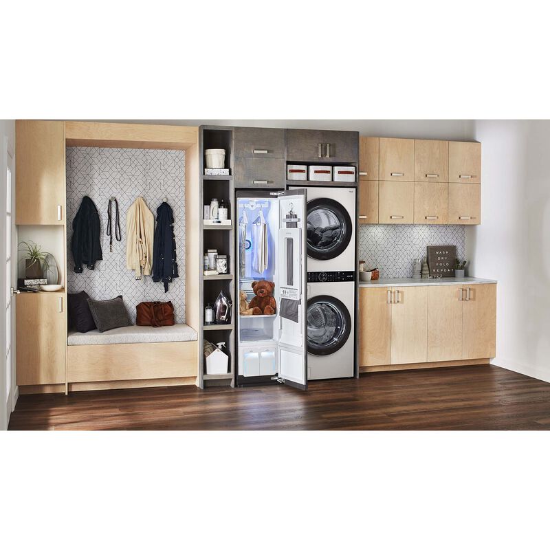 LG 27 in. WashTower with 4.5 cu. ft. Washer with 10 Wash Programs and TurboWash 360 & 7.4 cu. ft. Electric Dryer with 9 Dryer Programs, Sensor Dry & Wrinkle Care - White, White, hires