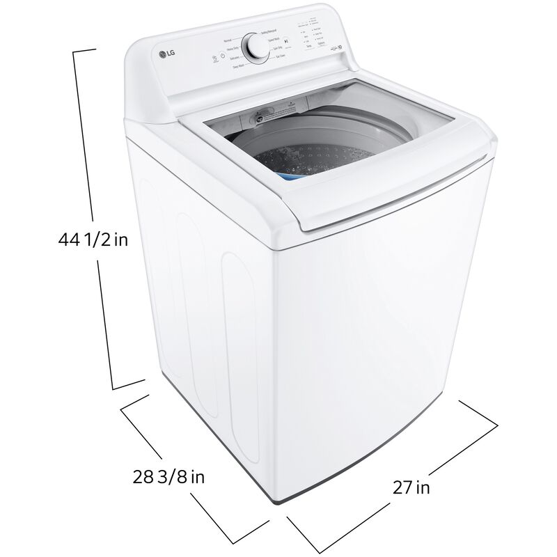 LG 27 in. 4.3 cu. ft. Top Load Washer with True Balance Anti-Vibration System & SlamProof Glass Lid - White, , hires