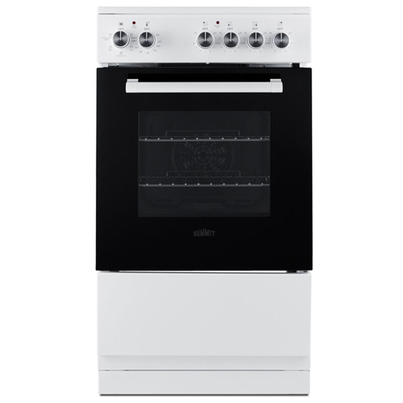 Summit 20 in. 1.8 cu. ft. Standard Convection Slide-In Electric Range with Smoothtop Burners - White, , hires