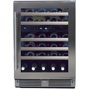 XO 24 in. Undercounter Wine Cooler with Dual Zones & 46 Bottle Capacity Right Hinged - Stainless Steel, Stainless Steel, hires