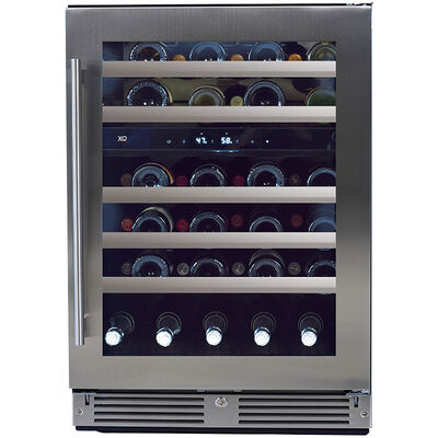 XO 24 in. Undercounter Wine Cooler with Dual Zones & 46 Bottle Capacity Right Hinged - Stainless Steel | XOU24WDZGSR