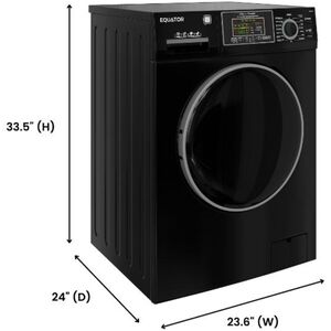 Equator Max 24 in. 2.47 cu. ft. Electric Front Load Convertible (Vented/Ventless) All-in-One Combo with Pet Cycle, Sanitize Cycle & Sensor Dry - Black, , hires