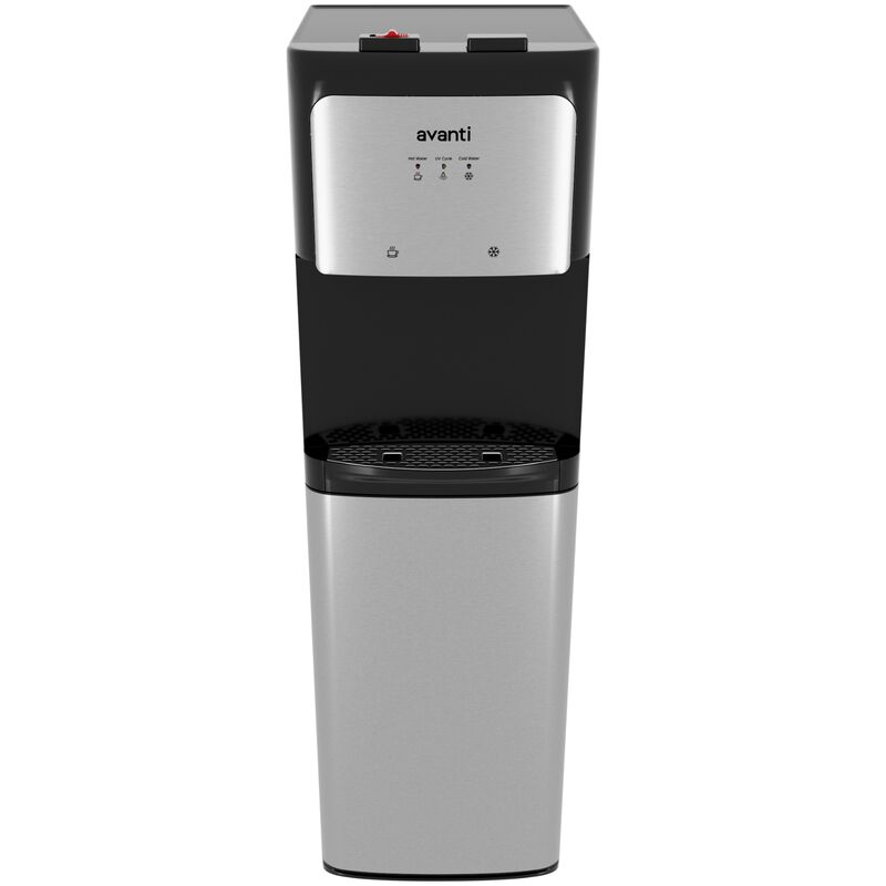 Avanti 12 in. Freestanding Hot & Cold Water Dispenser with Child Safety Guard - Stainless Steel with Black Cabinet, , hires