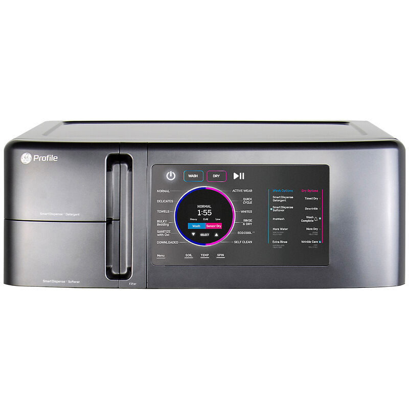 GE Profile 28 in. 4.8 cu. ft. UltraFast Smart Electric Front Load Ventless All-in-One Combo with Heat Pump, Sensor Dry, Sanitize & Steam Cycle - Carbon Graphite, , hires