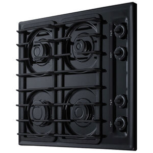 Summit 24 in. 4-Burner Natural Gas Cooktop with Simmer Burner - Black, , hires