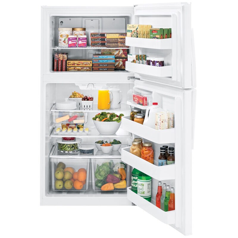 GE 33 in. 21.1 cu. ft. Top Freezer Refrigerator - White, White, hires