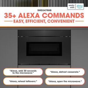 Sharp 24 in. 1.2 cu. ft. 950W Smart Drawer Microwave with Sensor Cooking - Black, , hires