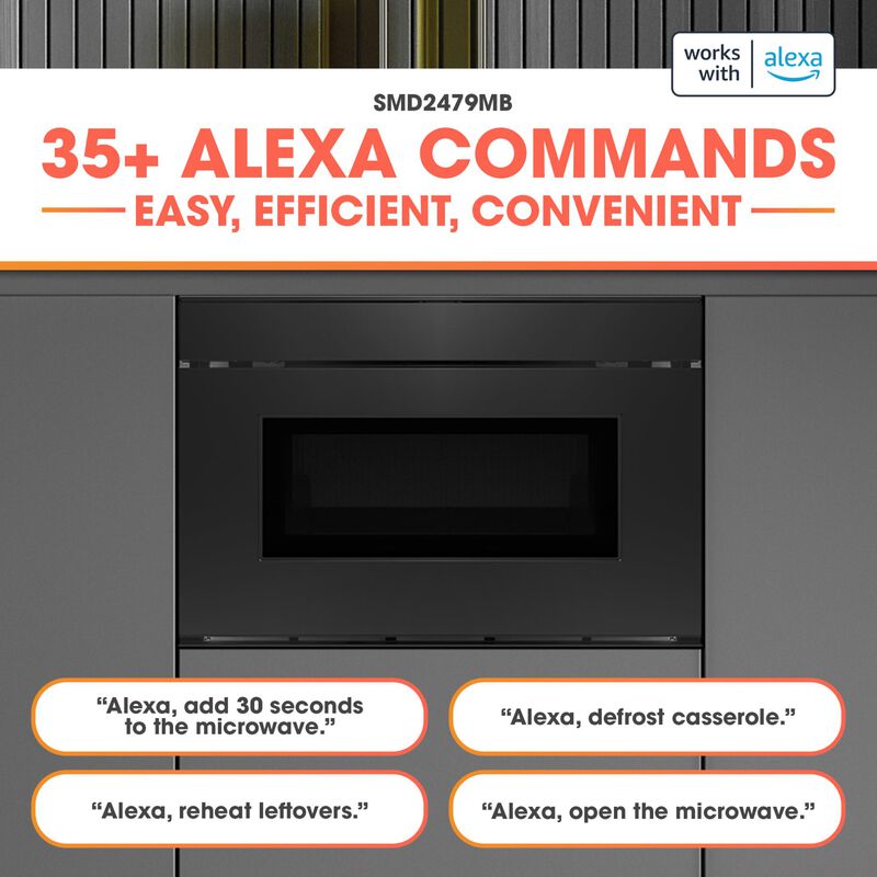 Sharp 24 in. 1.2 cu. ft. 950W Smart Drawer Microwave with Sensor Cooking - Black, , hires