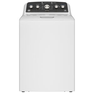 GE 27 in. 4.5 cu. ft. Top Load Washer with Spanish Panel, Wash Modes Soak, Power, True Dual-Action Agitator & Sanitize with Oxi - White, , hires