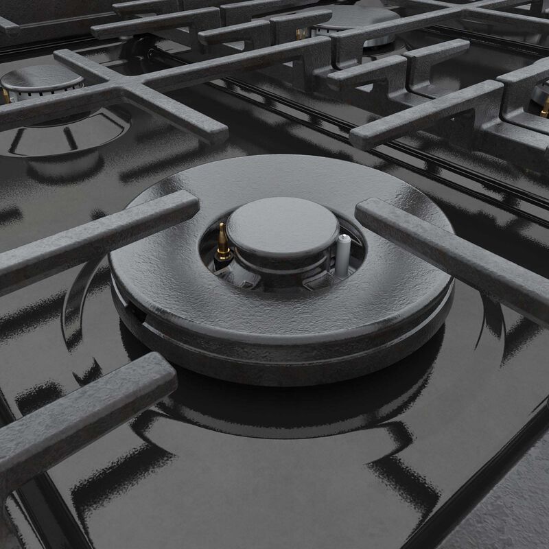 Bosch 800 Series 36 in. 3.4 cu. ft. Standard Convection Gas Range with 6 Sealed Burners - Black Stainless Steel, , hires