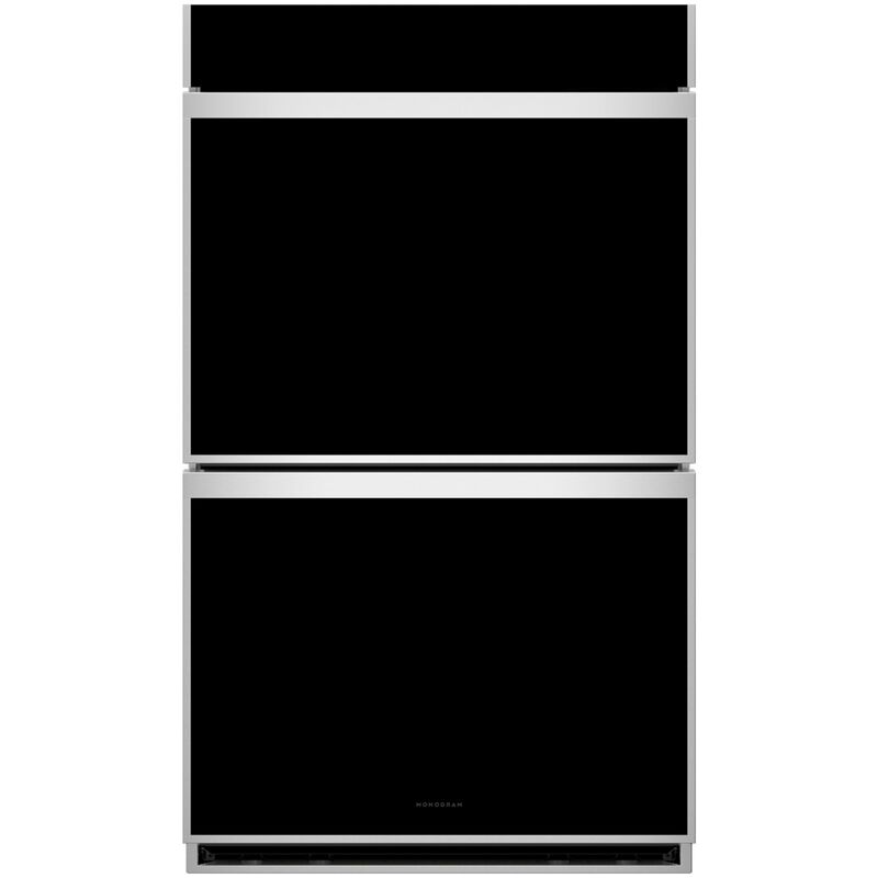Monogram Minimalist Series 30 in. 10.0 cu. ft. Smart Top Control Electric Double Wall Oven with True European Convection - Stainless Steel, , hires