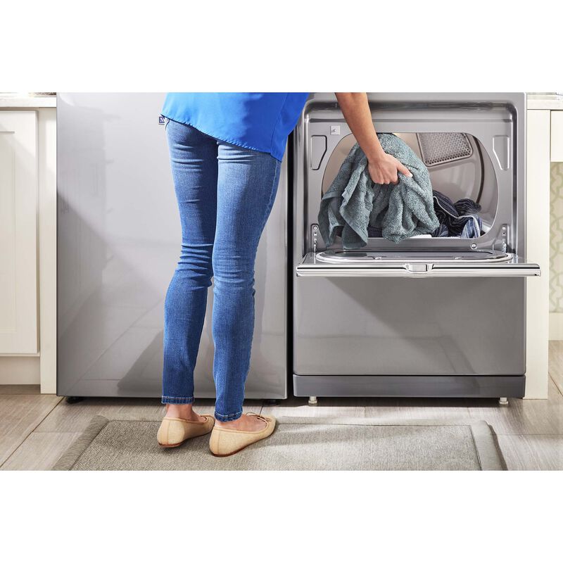 Maytag 27 in. 7.4 cu. ft. Smart Gas Dryer with Extra Power Button, Sensor Dry, Sanitize & Steam Cycle - Metallic Slate, Metallic Slate, hires