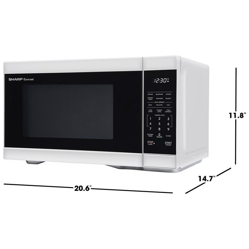 Sharp 21 in. 1.1 cu. ft. Countertop Microwave with 11 Power Levels - White, White, hires