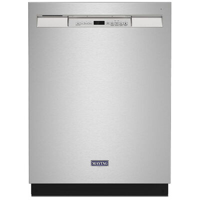 Maytag 24 in. Built-In Dishwasher with Front Control, 50 dBA Sound Level, 14 Place Settings, 5 Wash Cycles & Sanitize Cycle - Fingerprint Resistant Stainless | MDB4949SKZ
