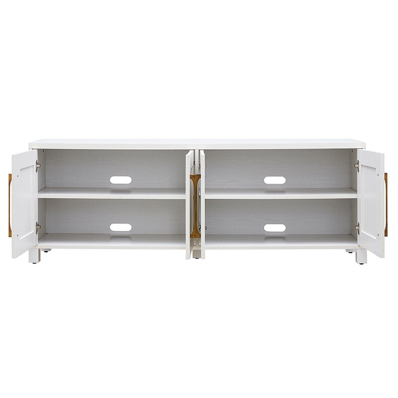 Hudson & Canal Chabot TV Stand - White, , hires