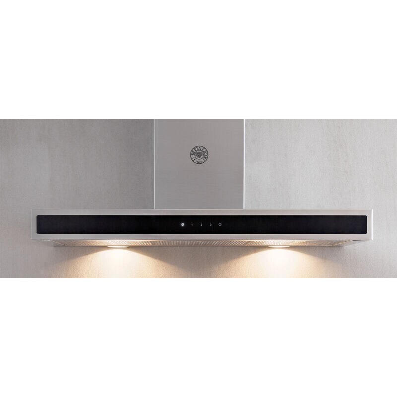 Bertazzoni Professional Series 48 in. Convertible Chimney Style Range Hood with 600 CFM, 3 Fan Speeds & 2 LED Lights - Stainless Steel, , hires
