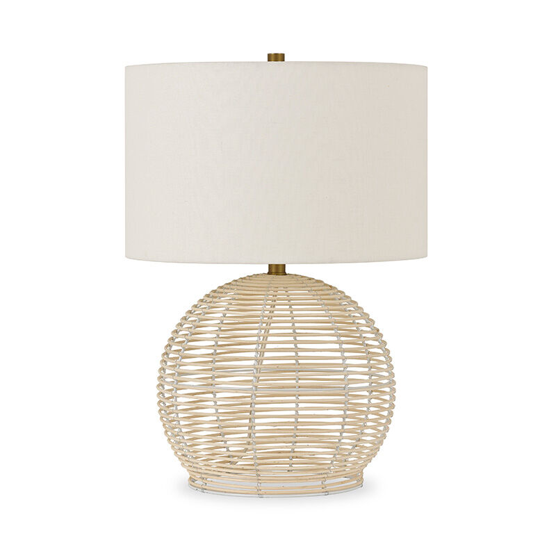 Hudson & Canal Bryn Table Lamp In Rattan - Brown, , hires