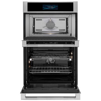 JennAir Rise 27 in. 5.7 cu. ft. Smart Speed/Steam Electric Microwave/Wall Oven Combo with True European Convection & Sensor Cooking - Stainless Steel | JOECC327TL
