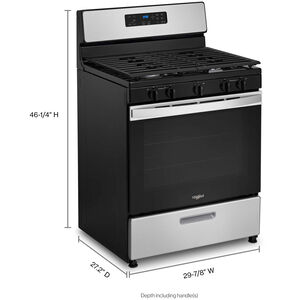 Whirlpool 30 in. 5.1 cu. ft. Gas Range with 5 Sealed Burners - Stainless Steel, Stainless Steel, hires