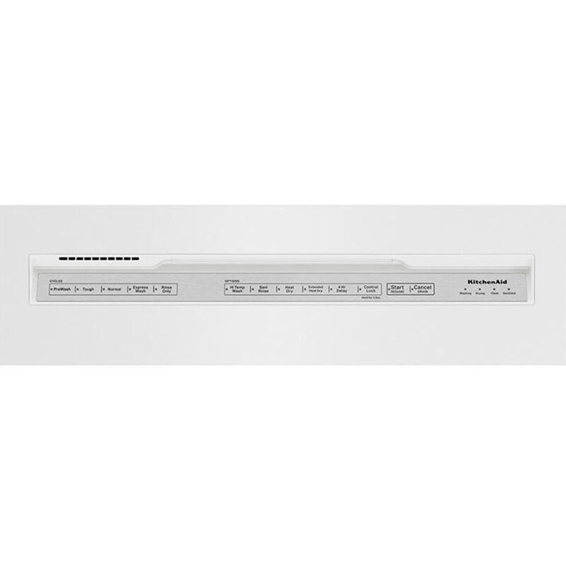 KitchenAid 24 in.Built-In Dishwasher with Front Control, 39 dBA Sound Level, 13 Place Settings, 5 Wash Cycles & Sanitize Cycle - White, White, hires