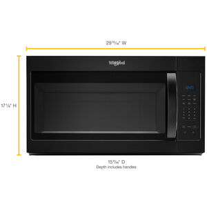 Whirlpool 30 in. 1.7 cu. ft. 1000W Over-the-Range Microwave with 300 CFM - Black, Black, hires