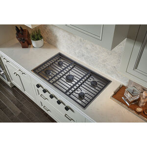 Wolf Contemporary Series 36 in. 5-Burner Natural Gas Cooktop with Simmer Burner & Power Burner- Stainless Steel, , hires