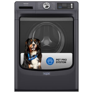 Maytag Pet Pro 27 in. 5.0 cu. ft. Smart Stackable Front Load Washer with Sanitize & Steam Cycle - Midnight Steel, Midnight Steel, hires