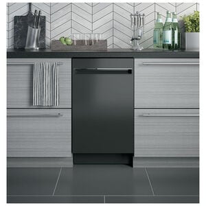 GE Profile 18 in. Top Control Dishwasher with 47 dBa Sound Level, Condensate Dry & Pocket - Black, Black, hires