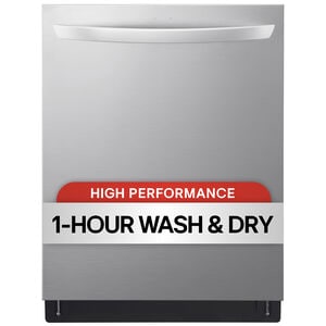 LG 24 in. Top Control Smart Dishwasher with 46 dBa Sound Level & 3rd-Rack - PrintProof Stainless Steel, PrintProof Stainless Steel, hires