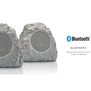 ION Glow Stone Rechargeable Wireless Outdoor LED Rock Speakers - Pair, , hires