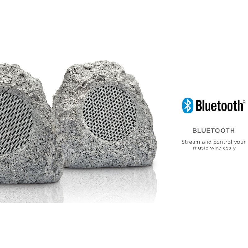 ION Glow Stone Rechargeable Wireless Outdoor LED Rock Speakers - Pair, , hires