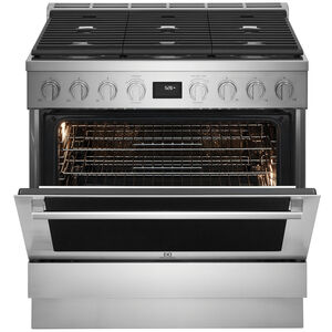 Electrolux 36 in. 4.4 cu. ft. Convection Oven Freestanding Dual Fuel Range with 6 Sealed Burners - Stainless Steel, , hires