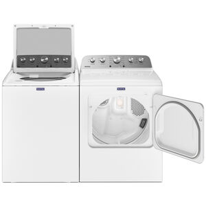 Maytag 29 in. 7.0 cu. ft. Front Load Gas Dryer with 10 Dryer Programs, 4 Dry Options & Wrinkle Care - White, White, hires