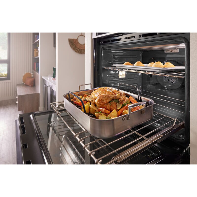 KitchenAid 30 in. 5 cu. ft. Smart Electric Single Wall Oven with True European Convection - Black Stainless Steel with PrintShield Finish, Black Stainless Steel with PrintShield Finish, hires