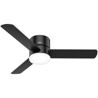 Hunter Minimus 52 in. Low Profile Ceiling Fan with LED Light Kit and Handheld Remote - Matte Black | 51432