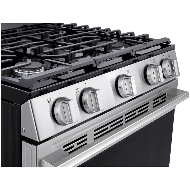 LG 30 in. 6.3 cu. ft. Smart Air Fry True European Convection Gas Range with 5 Sealed Burners & Griddle - Stainless Steel, , hires