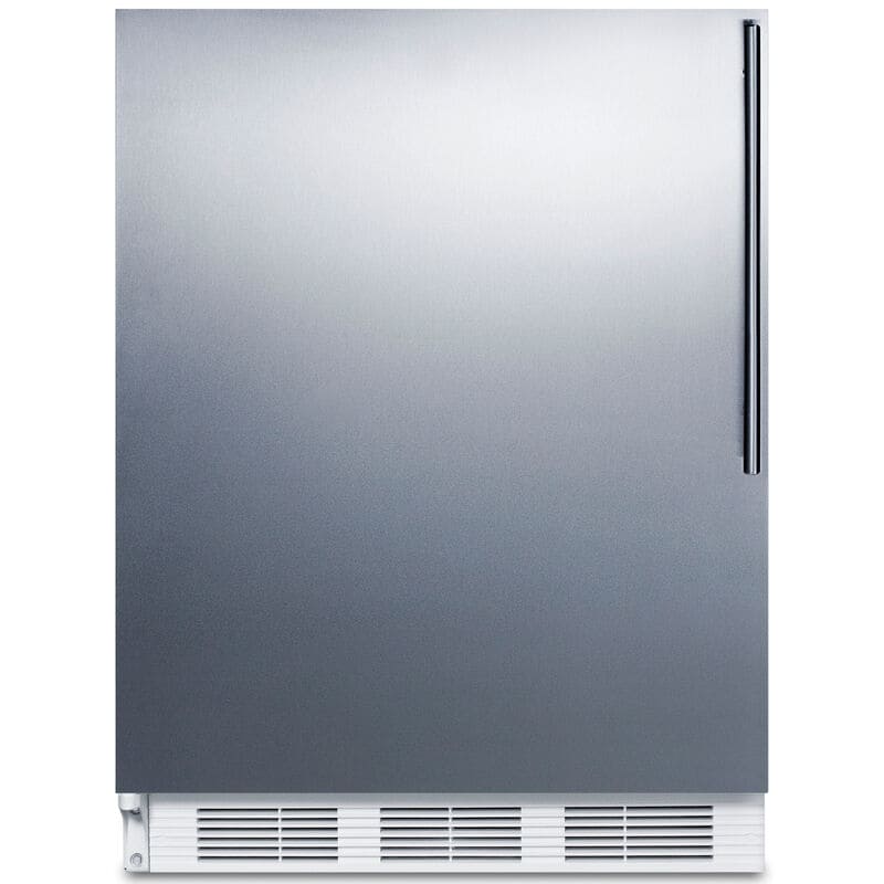 Summit 24 in. 5.1 cu. ft. Left-Hinged Undercounter Refrigerator - Stainless Steel with White Cabinet, , hires