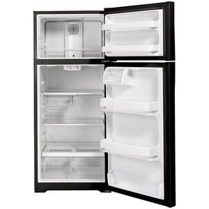 GE 28 in. 16.6 cu. ft. Energy Star Top Freezer Refrigerator - Black, Black, hires