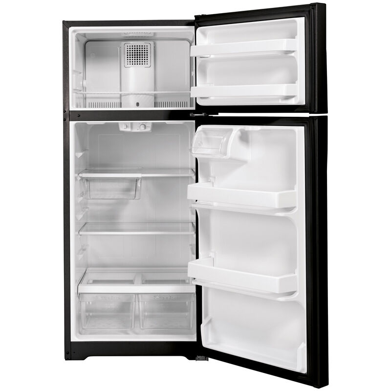 GE 28 in. 16.6 cu. ft. Energy Star Top Freezer Refrigerator - Black, Black, hires