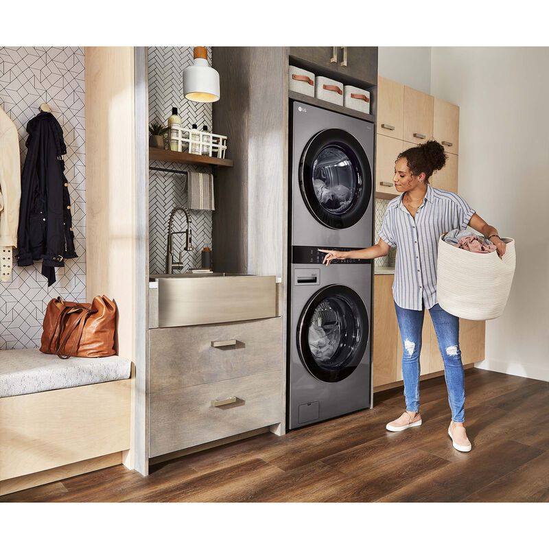 LG 27 in. WashTower with 4.5 cu. ft. Washer with 6 Wash Programs & 7.4 cu. ft. Electric Dryer with 6 Dryer Programs, Sensor Dry & Wrinkle Care - Graphite Steel, Graphite Steel, hires