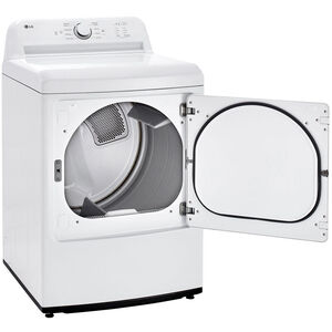 LG 27 in. 7.3 cu. ft. Electric Dryer with FlowSense Duct Clogging Indicator, LoDecibel Quiet Operation & Sensor Dry - White, White, hires
