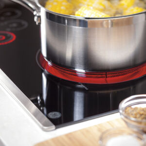 GE Profile 30 in. 4-Burner Electric Cooktop with Downdraft, Simmer Burner & Power Burner - Stainless Steel, , hires