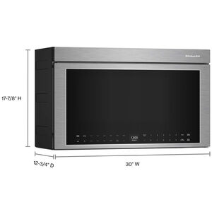 KitchenAid 30 in. 1.1 cu. ft. Over-the-Range Smart Microwave with 10 Power Levels, 400 CFM & Sensor Cooking Controls - Stainless Steel, Stainless Steel, hires