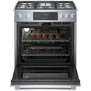 Bosch Benchmark 30 in. 4.8 cu. ft. Standard Convection Slide-In Gas Range with 5 Sealed Burners - Stainless Steel, , hires