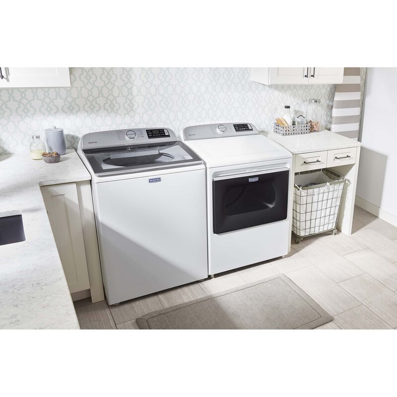 Maytag 27 in. 7.4 cu. ft. Smart Electric Dryer with Extra Power Button & Sensor Dry - White, , hires