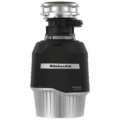 KitchenAid 3/4 HP Batch Feed Waste Disposer with 1725 RPM & Noise Reducing Insulation - Black | KGBP734RXX