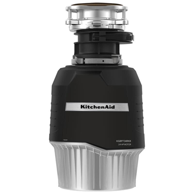 KitchenAid 3/4 HP Batch Feed Waste Disposer with 1725 RPM & Noise Reducing Insulation - Black, , hires