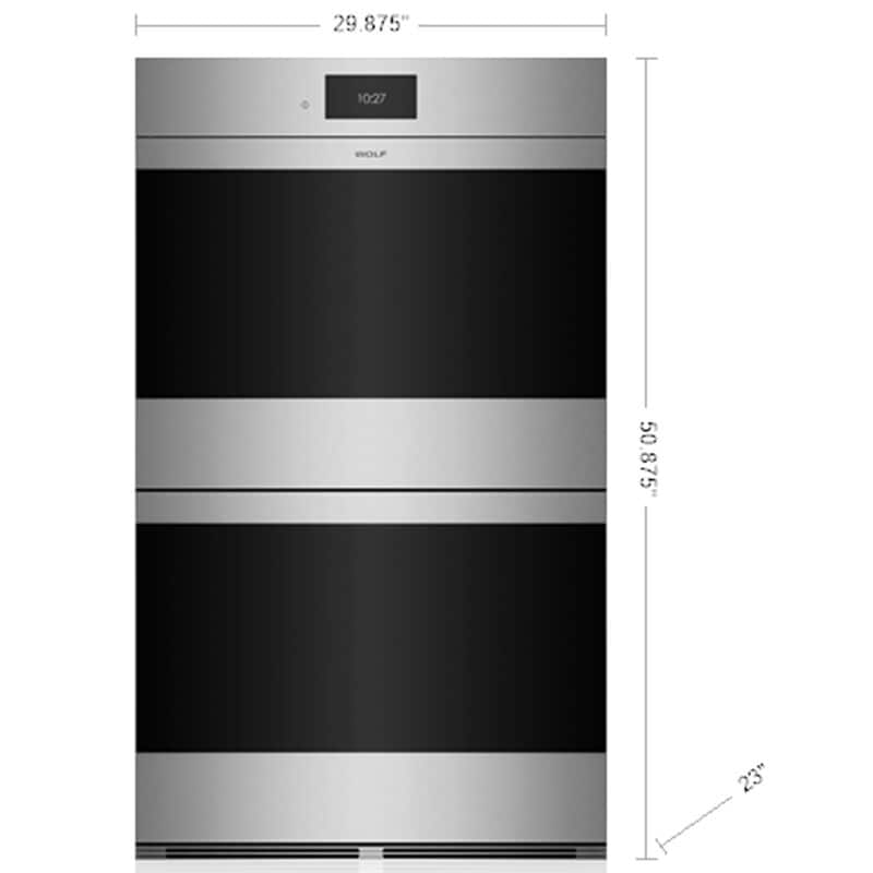 Wolf M Series 30 in. 10.2 cu. ft. Smart Top Control Electric Double Wall Oven with Standard Convection - Stainless Steel, , hires